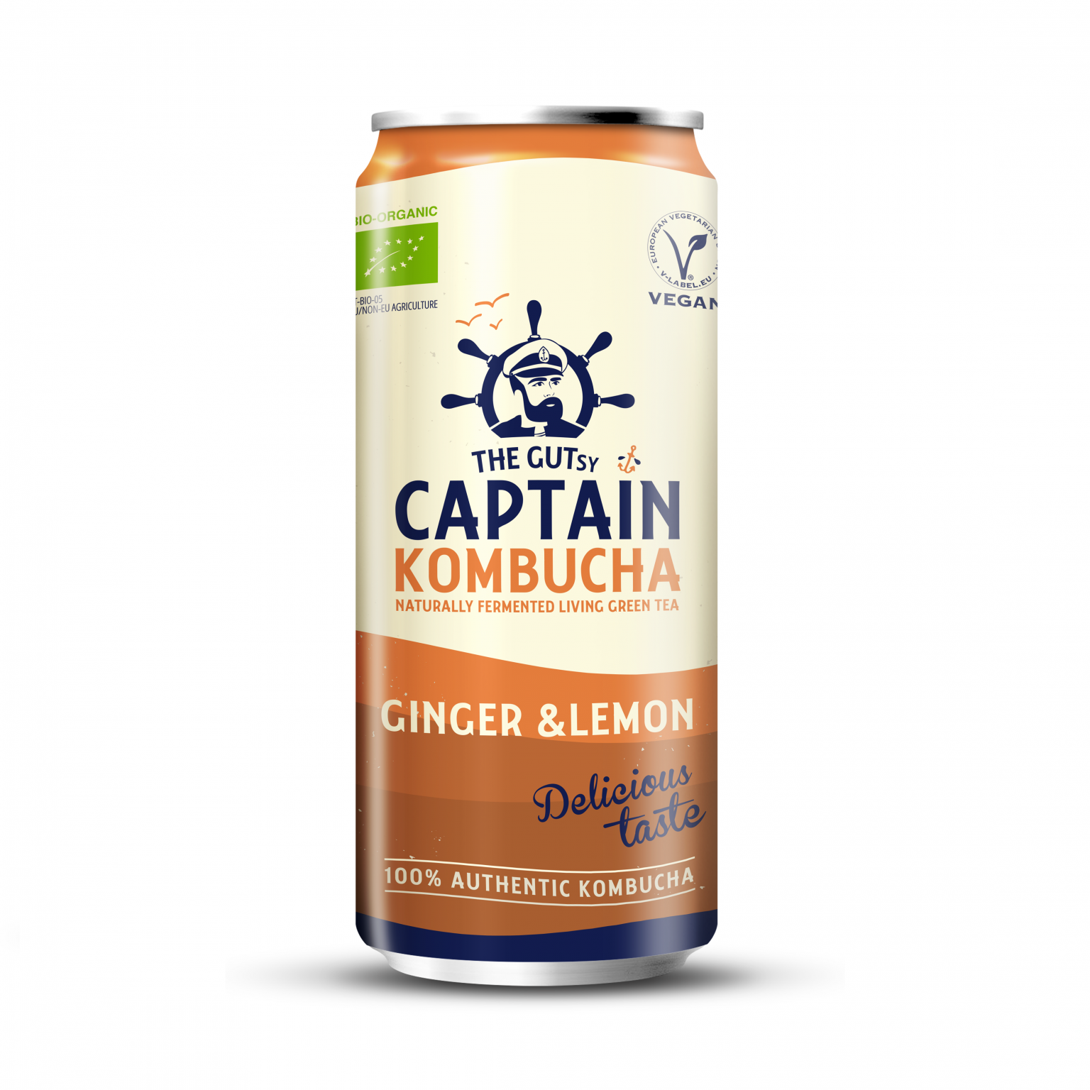 Captain Kombucha Ginger Lemon 250ml can Clarges Trading