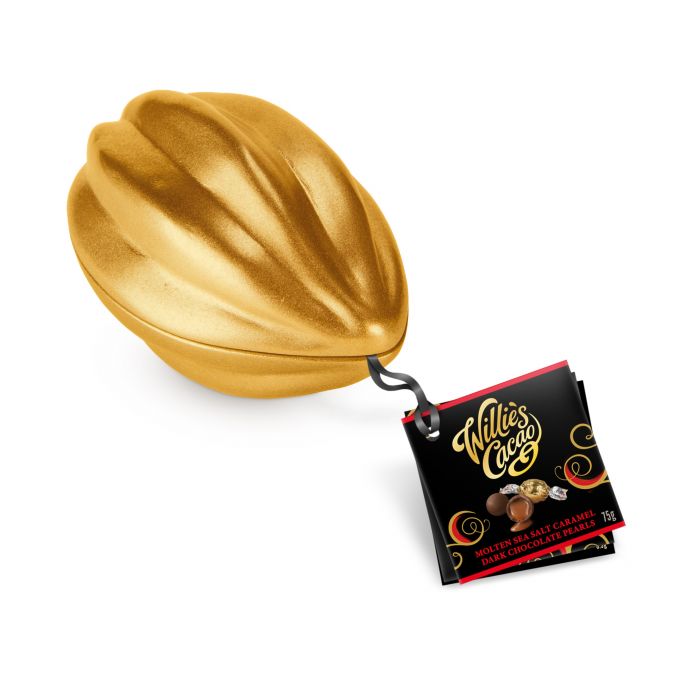 306811 Willie S Cacao Gold Pod Sea Salt Caramel Mini 75g